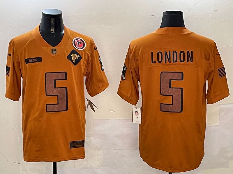 Men Atlanta Falcons #5 London Orange 2024 Nike Limited NFL Jersey style 01081->green bay packers->NFL Jersey